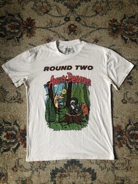 Round Two X The Angry Beavers Tee Mens M White Rakeem Miles Nickelodeon Retro